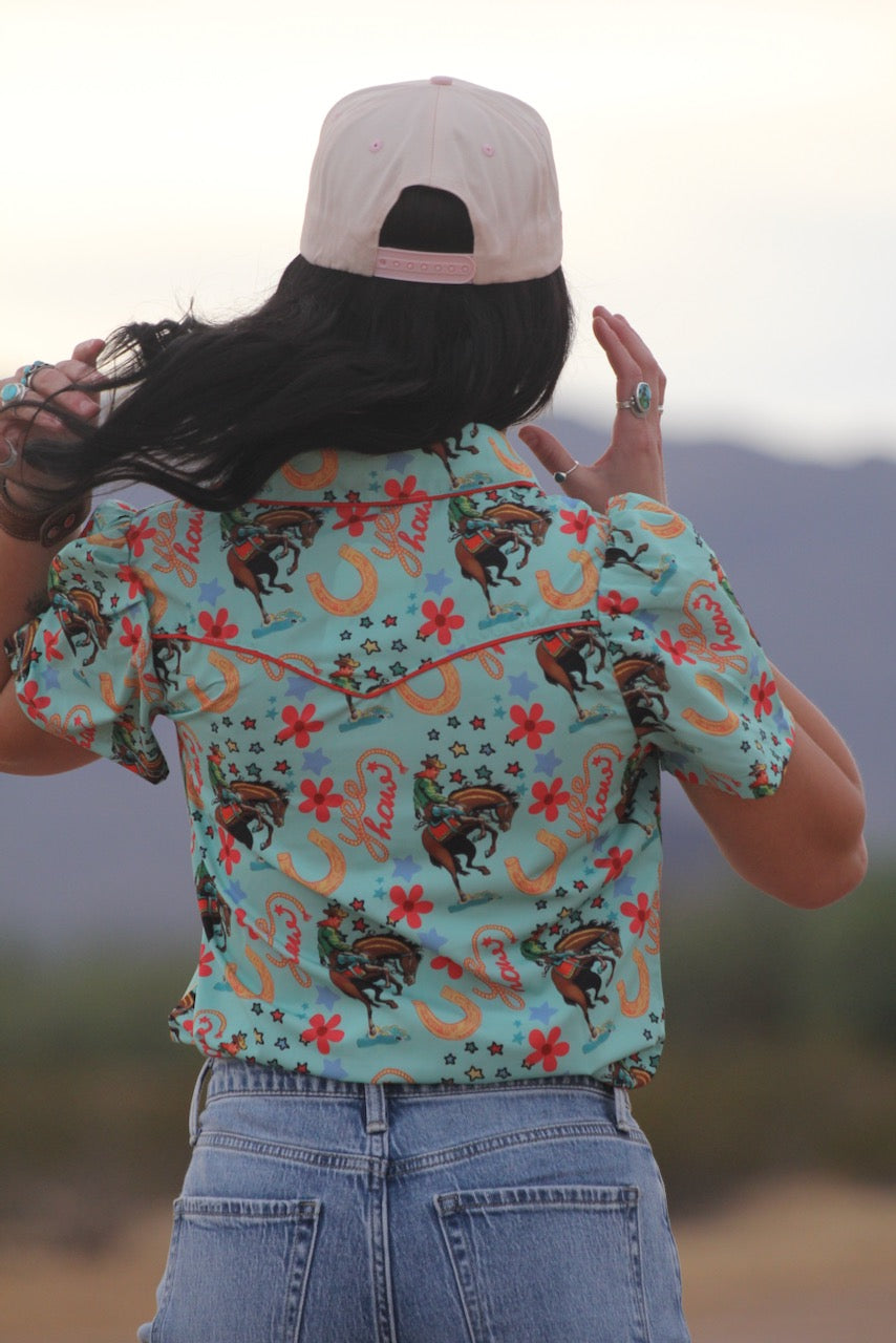 HOWDY HANNY Button Up - Youth Cowgirl Shirt