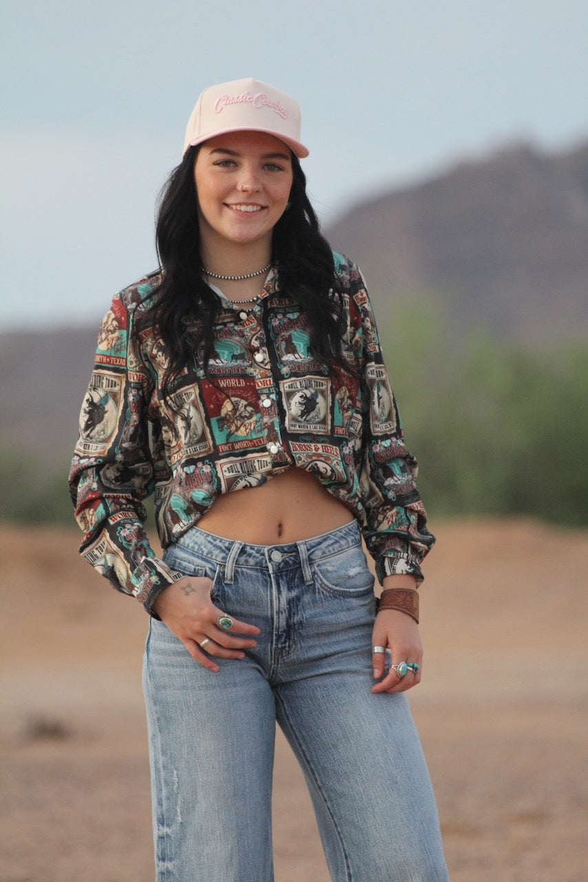 Cowboy Print Button Up
