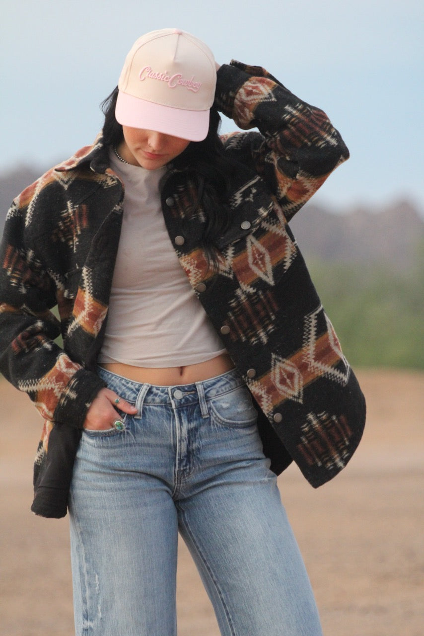 Aztec Black Shacket