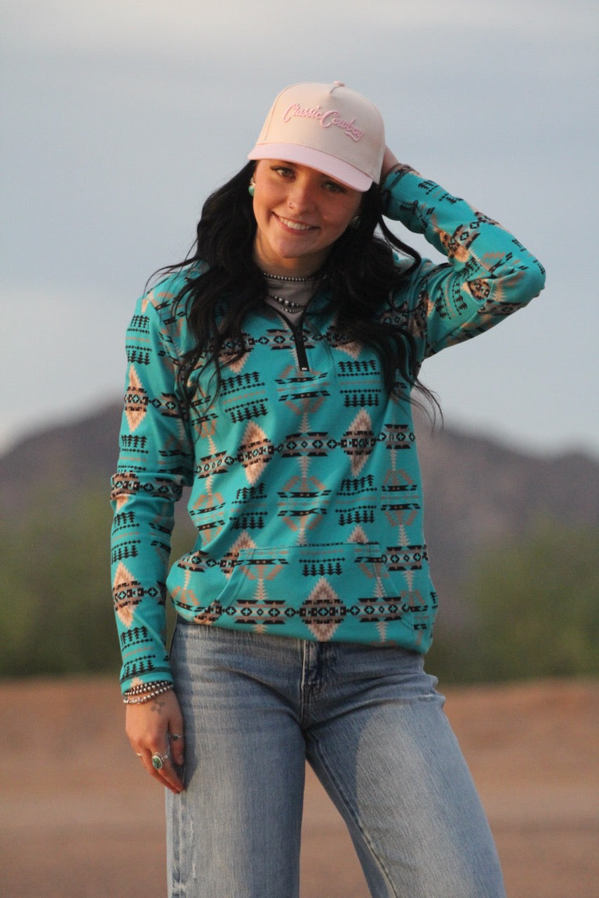 QZ-Aqua Blue Quarter Zip